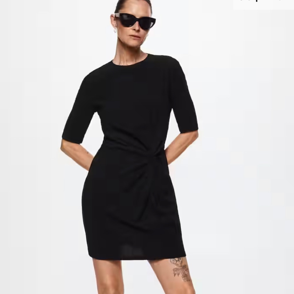 Mango Ruched detail dress